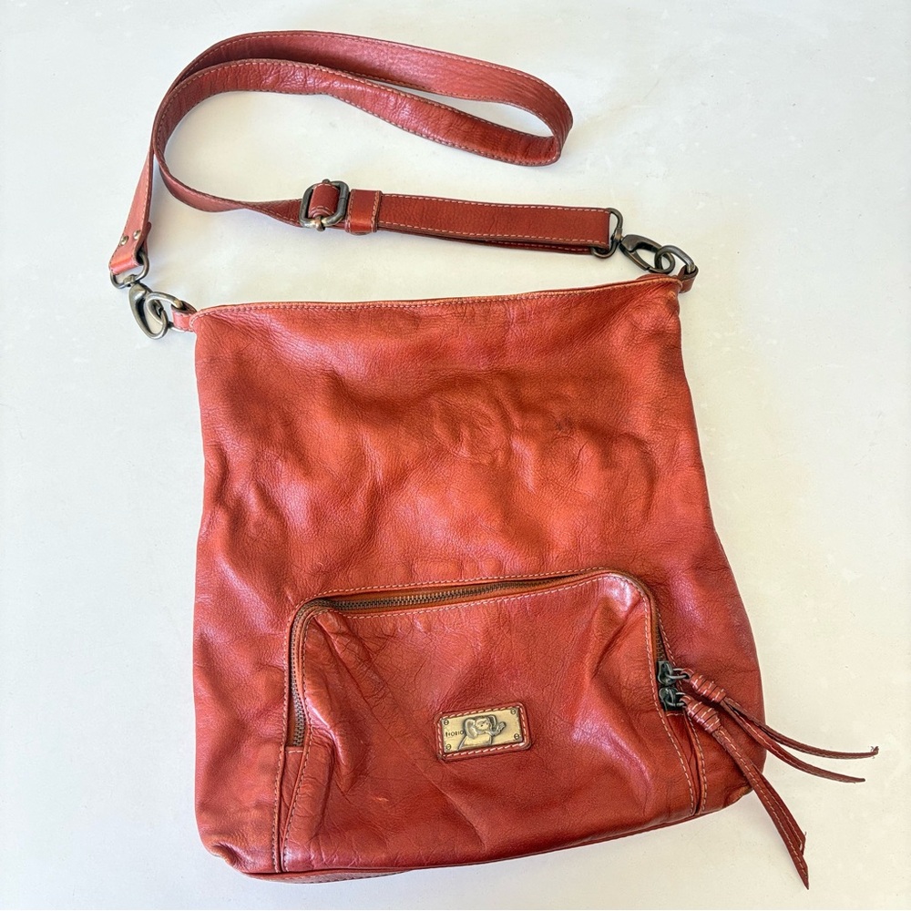 Vera Pelle Red Genuine Leather Crossbody Bag Medium Purse 12”x12” Made in Italy
